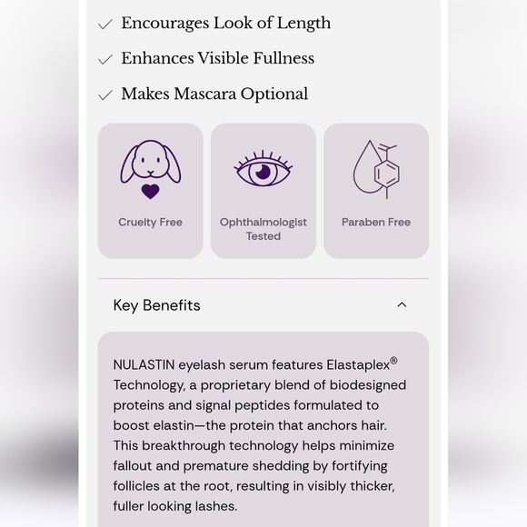 NIB Nulastin Lash Follicle Fortifying Serum Full Size 3mL Retail Price $84.00 - Picture 6 of 6